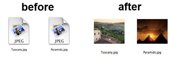 Image thumbnail previews in Mac OS X Finder