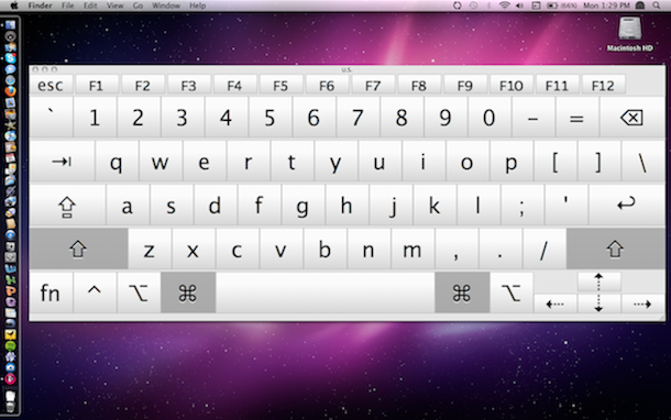 snow leopard touch screen keyboard