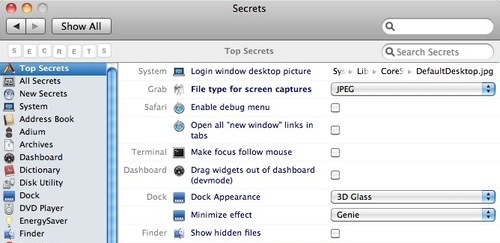 secrets panel