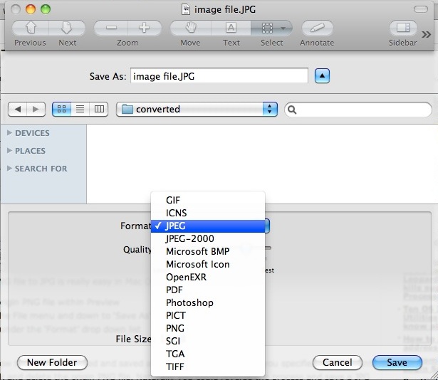 Convert Images in Mac OS X: JPG to GIF, PSD to JPG, GIF to JPG, BMP to