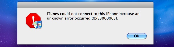 iTunes could not connect to this iPhone because an unknown error