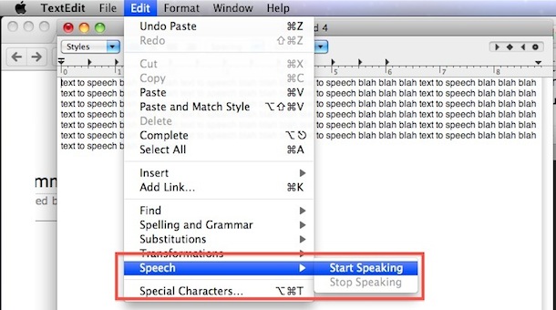 Text to speech mac osx