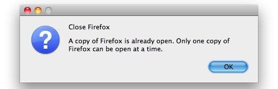 close firefox already open