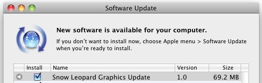 snow leopard graphics update