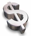 3D chrome Dollar symbol