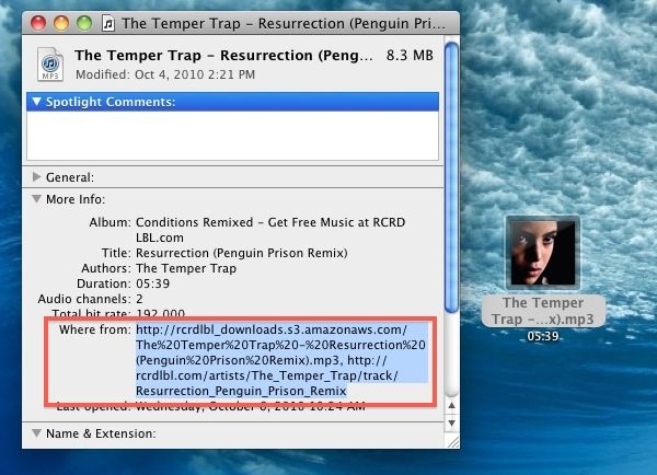 find out where download came from
