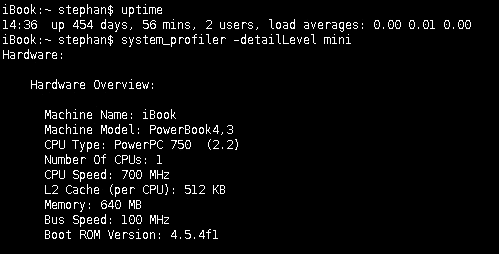 ibook record uptime 454 days
