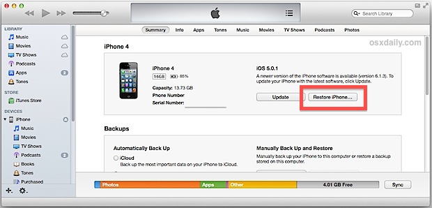 restore-iphone-itunes-backup Restore iPhone from backup in iTunes