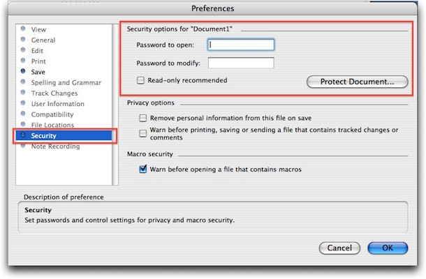 set word document password set word document password