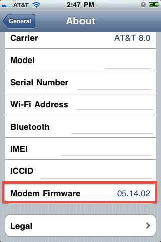 find iphone baseband