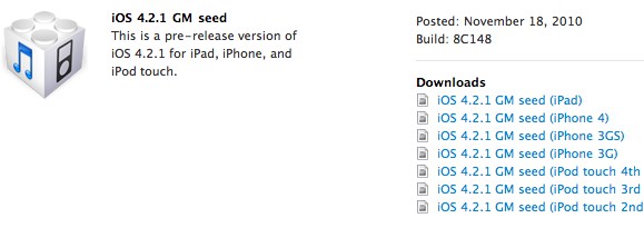 iOS 4.2.1 direct download