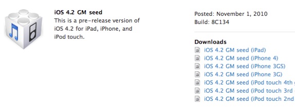 ios 4.2 gm available now ios 4.2 gm available now