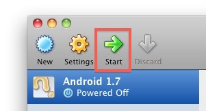 launch android vm mac os x