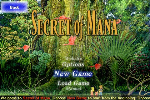 secret of mana iphone start screen secret of mana iphone start screen