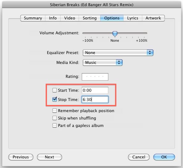skip last part of song itunes