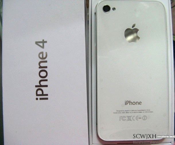 iphone 4 box. white iphone 4 in ox
