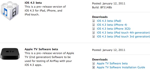 download ios 3 1 3 on Ios 4 3 Beta 1 Download Released For Developers