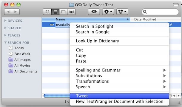 tweet from finder mac