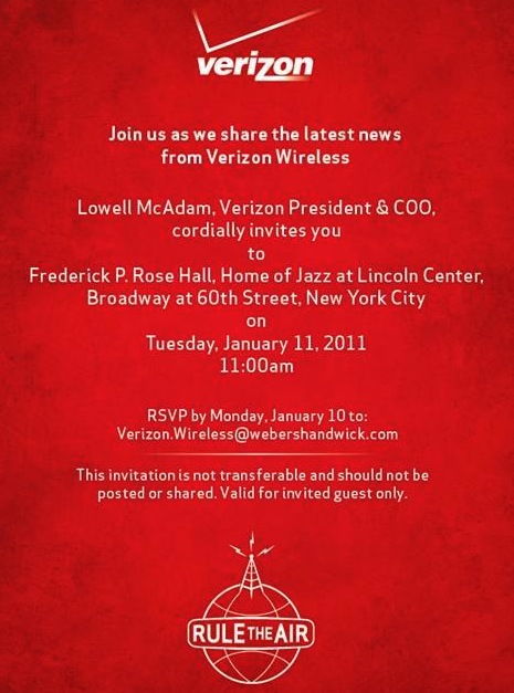 verizon announcement january 11 maybe iphone