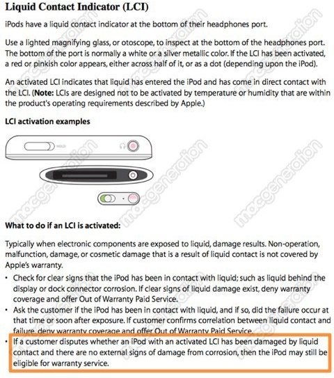 iphone water damage policy