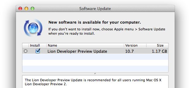 Mac OS X Lion Dev Preview 2 Update 2