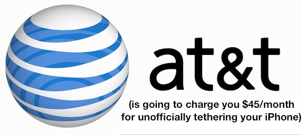 att-iphone-tethering-autoupdate-fee AT&T iPhone Tethering Fee Being Charged for Unofficial Tethering