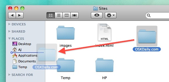 Add Folders to Finder Sidebar in Mac OS X