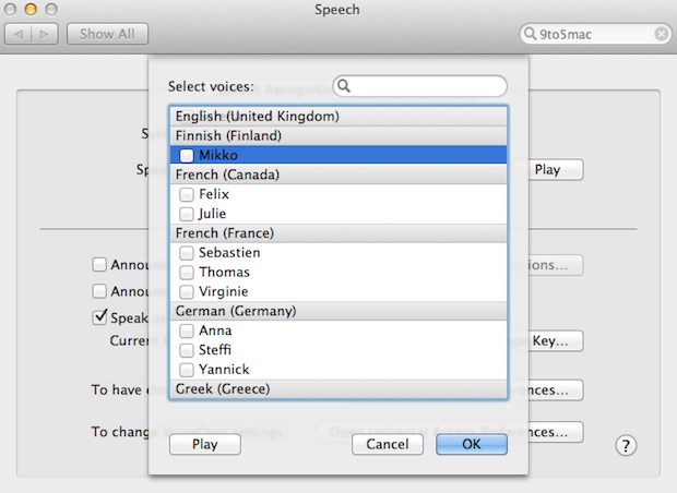 Mac OS X Lion Nuance Speech Voices