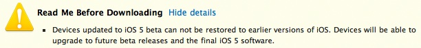 Apple warning iOS 5