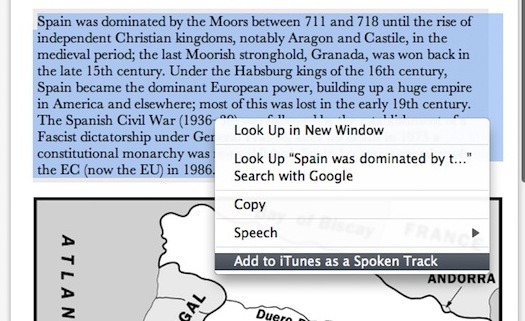 OS X Lion text to speech audio file