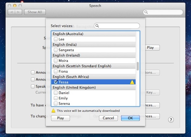 Add new high quality voices to OS X Lion