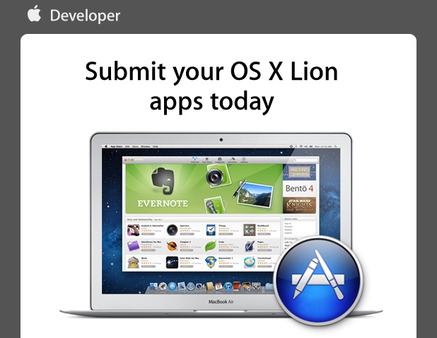Apple email asks Developers to submit Lion apps