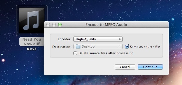 Convert Audio to M4A in Mac OS X 10.7 Lion