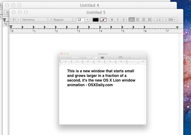 The New Window Animation in Mac OS X Lion can be disabled if you don't like it