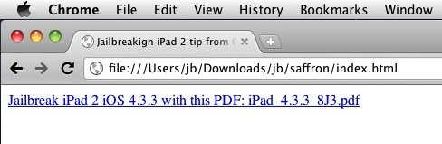 Jailbreaking iPad 2 from your own local webserver
