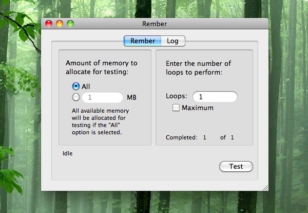 rember-memtest-mac-gui Rember is GUI frontend to MemTest