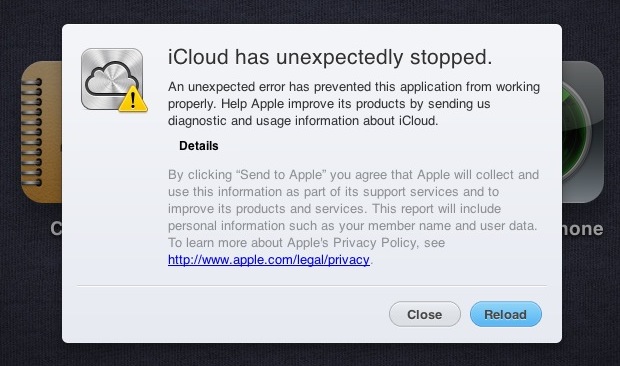 icloud-error iCloud error