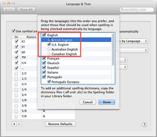 set-language-autocorrect-priority-macosx-lion Set Language Autocorrect Priority in Mac OS X Lion