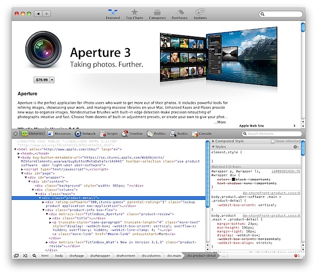 app-store-element-inspector Mac App Store element inspector