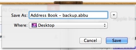 Backup Address Book in Mac OS X 