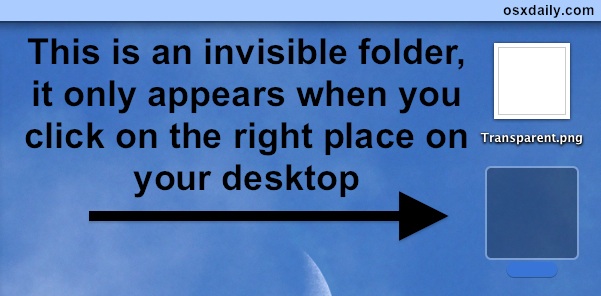 Make an invisible folder in Mac OS X to hide files in plain sight