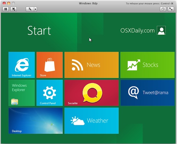 Run Windows 8 in Mac OS X