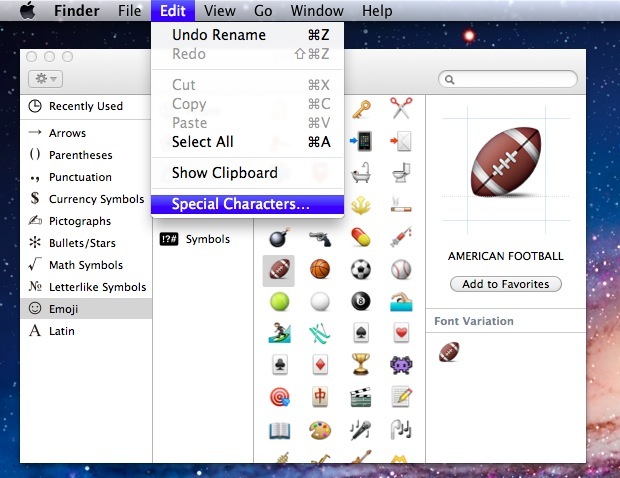 special-characters-finder Access Special Characters & Emoji from the Finder in Mac OS X Lion