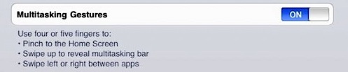 Multitasking Gesture for iPad 1 in iOS 5