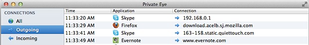 network connection monitor Private Eye