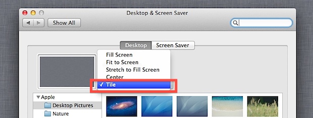 Tile a background image for wallpaper in Mac OS X Lion