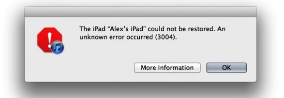 Unknown error occurred during iOS 5 update