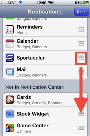 Add or Remove Apps in Notification Center