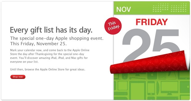 Apple's Black Friday 2011 Sale announced