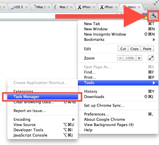 Access Chrome Task Manager